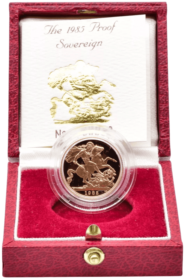 1985 GOLD PROOF SOVEREIGN BOXED - GOLD PROOF SOVEREIGNS - Cambridgeshire Coins