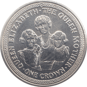 1985 ONE CROWN QUEEN ELIZABETH THE QUEEN MOTHER - WORLD COINS - Cambridgeshire Coins