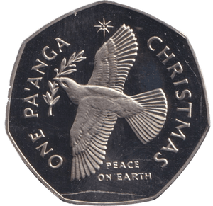 1985 ONE PA'ANGA CHRISTMAS ( PROOF ) - SILVER WORLD COINS - Cambridgeshire Coins