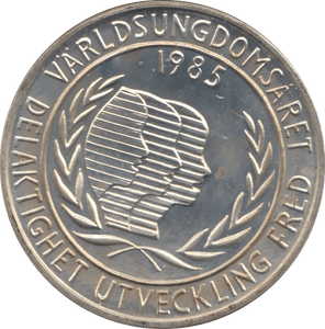 1985 SILVER 100 KRONER SWEDEN - SILVER WORLD COINS - Cambridgeshire Coins
