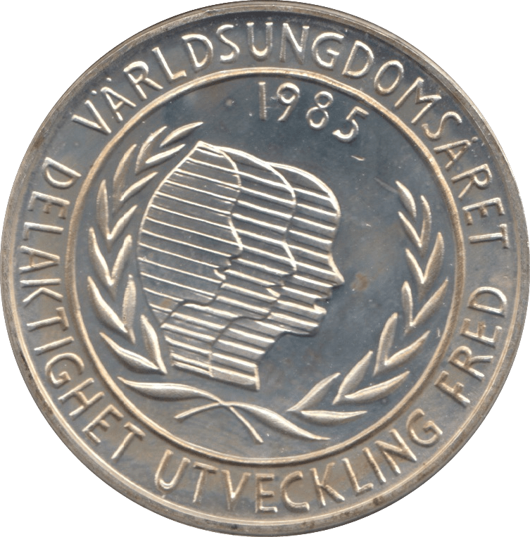 1985 SILVER 100 KRONER SWEDEN - SILVER WORLD COINS - Cambridgeshire Coins