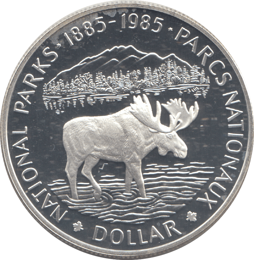 1985 SILVER PROOF CANADIAN DOLLAR - SILVER WORLD COINS - Cambridgeshire Coins