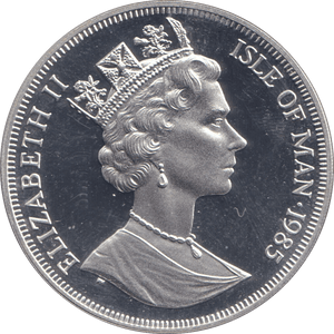 1985 SILVER PROOF ONE CROWN THE QUEEN MOTHER - SILVER WORLD COINS - Cambridgeshire Coins