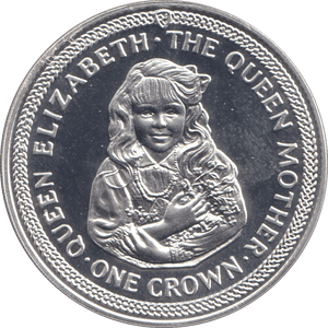 1985 SILVER PROOF ONE CROWN THE QUEEN MOTHER - SILVER WORLD COINS - Cambridgeshire Coins