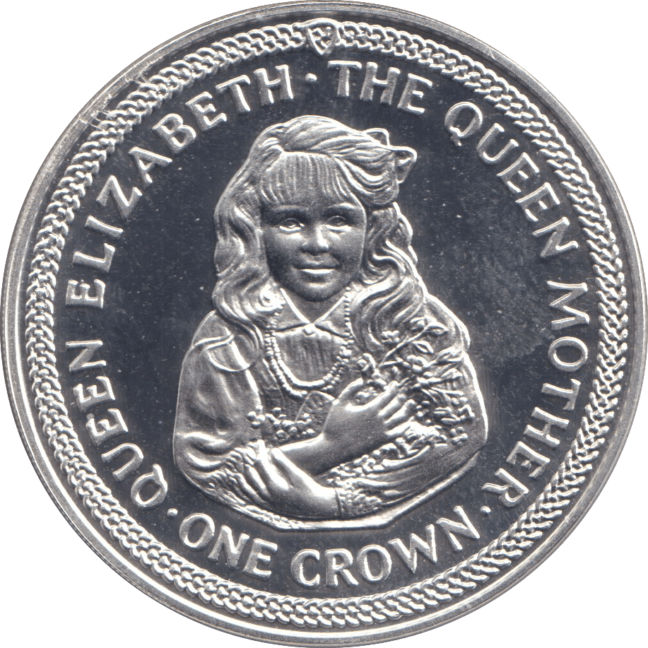 1985 SILVER PROOF ONE CROWN THE QUEEN MOTHER - SILVER WORLD COINS - Cambridgeshire Coins