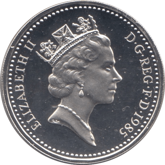 1985 SILVER PROOF WELSH LEEK ONE POUND UNITED KINGDOM - SILVER WORLD COINS - Cambridgeshire Coins