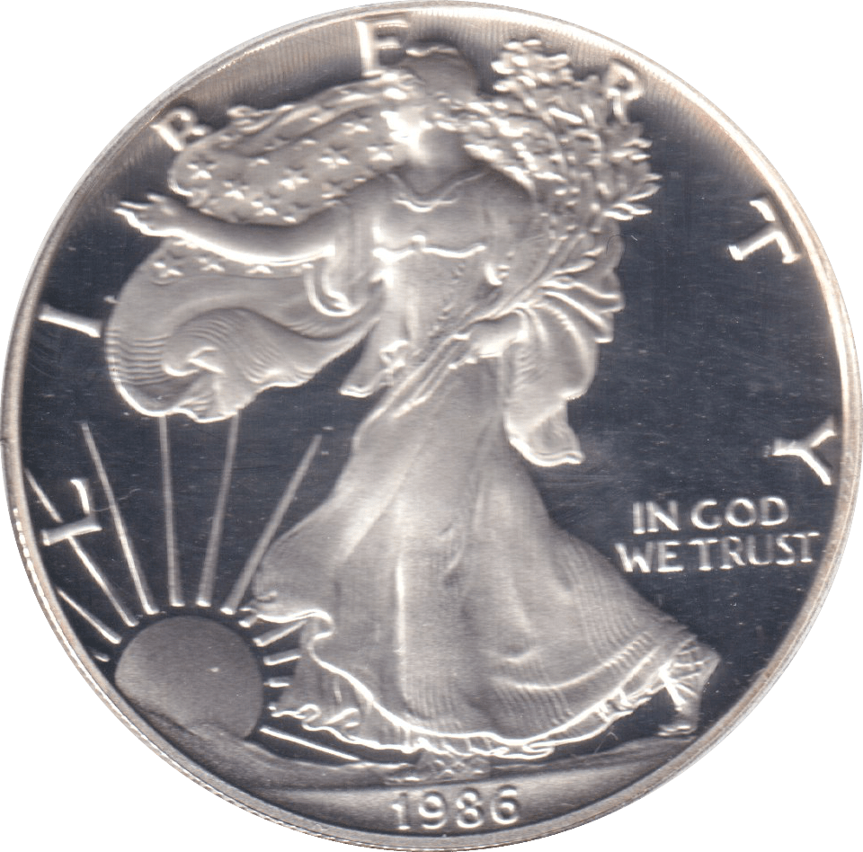 1986 1 OZ SILVER DOLLAR ( PROOF ) - WORLD COINS - Cambridgeshire Coins