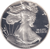 1986 1 OZ SILVER DOLLAR ( PROOF ) - WORLD COINS - Cambridgeshire Coins