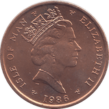 1986 2 PENCE ISLE OF MAN ( BU ) - WORLD COINS - Cambridgeshire Coins