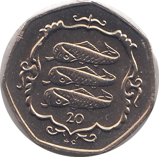 1986 20 PENCE ISLE OF MAN ( BU ) - WORLD COINS - Cambridgeshire Coins