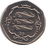 1986 20 PENCE ISLE OF MAN ( BU ) - WORLD COINS - Cambridgeshire Coins