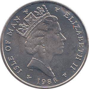 1986 5 PENCE ISLE OF MAN ( BU ) - WORLD COINS - Cambridgeshire Coins