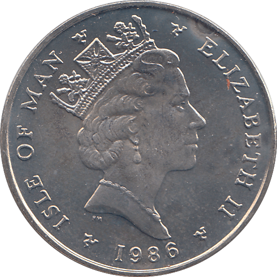 1986 5 PENCE ISLE OF MAN ( BU ) - WORLD COINS - Cambridgeshire Coins