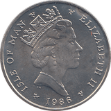 1986 5 PENCE ISLE OF MAN ( BU ) - WORLD COINS - Cambridgeshire Coins