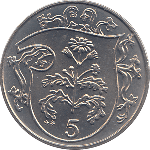 1986 5 PENCE ISLE OF MAN ( BU ) - WORLD COINS - Cambridgeshire Coins