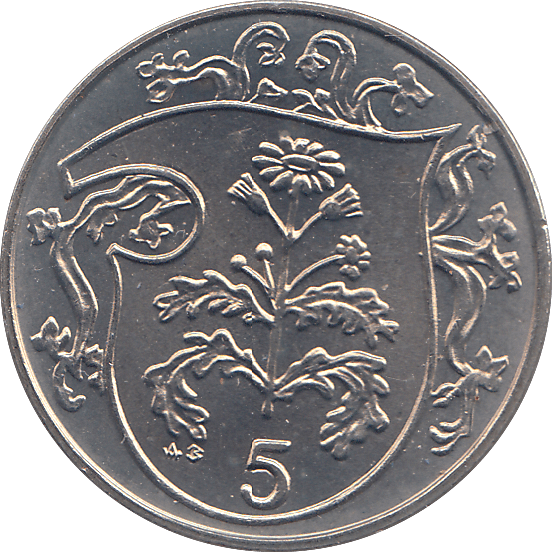 1986 5 PENCE ISLE OF MAN ( BU ) - WORLD COINS - Cambridgeshire Coins