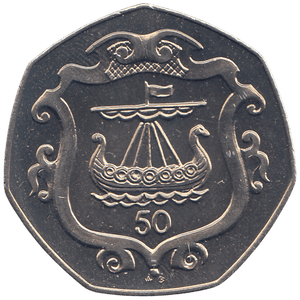 1986 50 PENCE ISLE OF MAN ( BU ) - WORLD COINS - Cambridgeshire Coins
