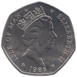 1986 50 PENCE ISLE OF MAN ( BU ) - WORLD COINS - Cambridgeshire Coins
