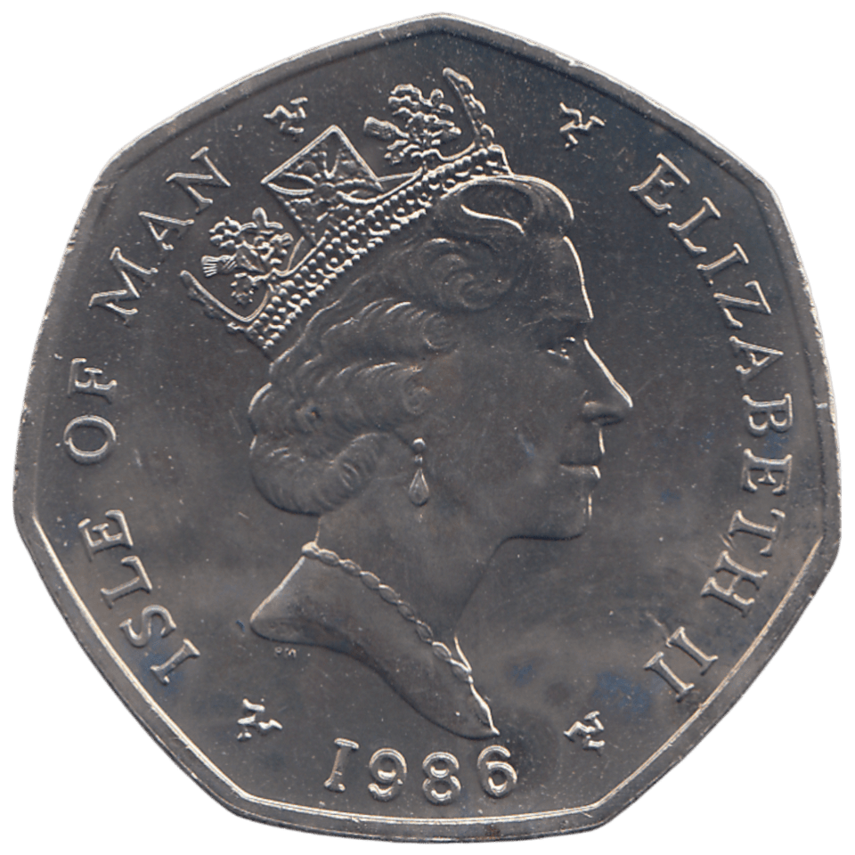 1986 50 PENCE ISLE OF MAN ( BU ) - WORLD COINS - Cambridgeshire Coins