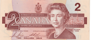 1986 CANADA 2 DOLLAR BANKNOTE REF-1742 - WORLD BANKNOTES - Cambridgeshire Coins