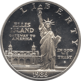 1986 ELLIS ISLAND SILVER PROOF DOLLAR USA SAN FRANCISCO MINT - SILVER WORLD COINS - Cambridgeshire Coins