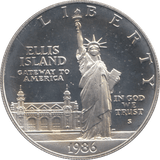 1986 ELLIS ISLAND SILVER PROOF DOLLAR USA SAN FRANCISCO MINT - SILVER WORLD COINS - Cambridgeshire Coins