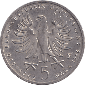 1986 FIVE MARK - SILVER WORLD COINS - Cambridgeshire Coins