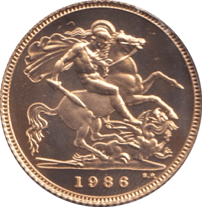 1986 GOLD HALF SOVEREIGN ( PROOF ) - HALF SOVEREIGN - Cambridgeshire Coins