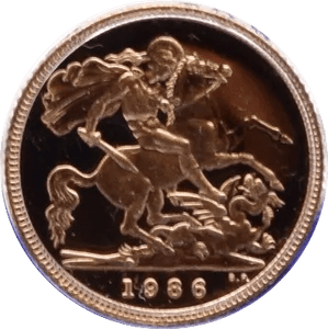 1986 GOLD PROOF HALF SOVEREIGN BOXED - GOLD PROOF HALF SOVEREIGNS - Cambridgeshire Coins