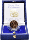 1986 GOLD PROOF HALF SOVEREIGN BOXED - GOLD PROOF HALF SOVEREIGNS - Cambridgeshire Coins