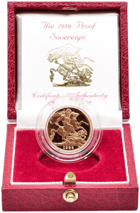 1986 GOLD PROOF SOVEREIGN BOXED - GOLD PROOF SOVEREIGNS - Cambridgeshire Coins