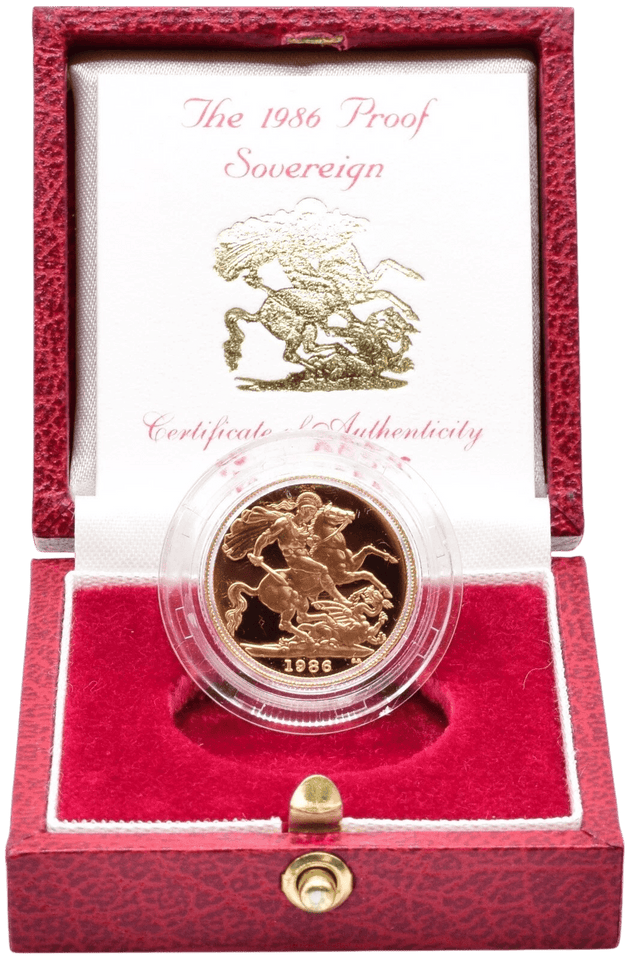 1986 GOLD PROOF SOVEREIGN BOXED - GOLD PROOF SOVEREIGNS - Cambridgeshire Coins