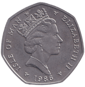 1986 HORSE & TRAM 50P ISLE OF MAN ( UNC ) AA - 50P REGIONAL ISSUES - Cambridgeshire Coins