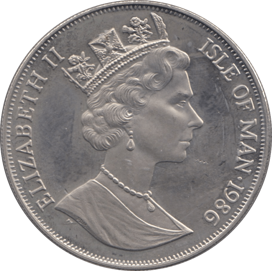 1986 ONE CROWN ISLE OF MAN F202 - WORLD COINS - Cambridgeshire Coins