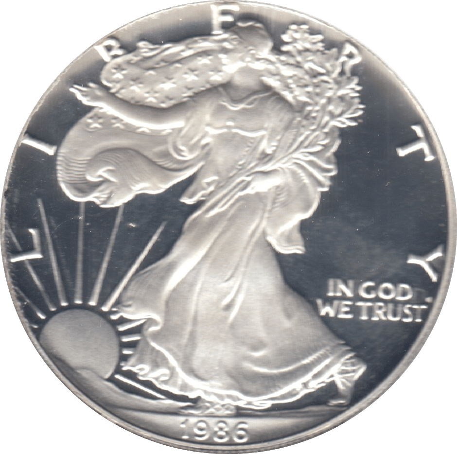 1986 ONE DOLLAR SILVER PROOF USA - SILVER WORLD COINS - Cambridgeshire Coins