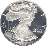 1986 ONE DOLLAR SILVER PROOF USA - SILVER WORLD COINS - Cambridgeshire Coins