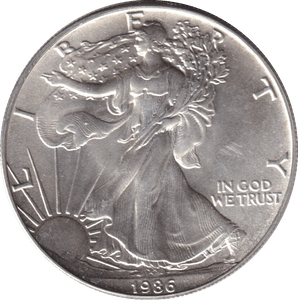 1986 SILVER LIBERTY DOLLAR USA - SILVER WORLD COINS - Cambridgeshire Coins