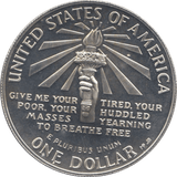 1986 SILVER PROOF ELLIS ISLAND ONE DOLLAR USA - SILVER WORLD COINS - Cambridgeshire Coins