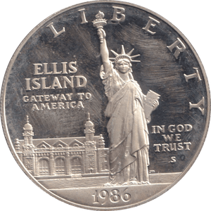 1986 SILVER PROOF ONE DOLLAR USA - SILVER WORLD COINS - Cambridgeshire Coins