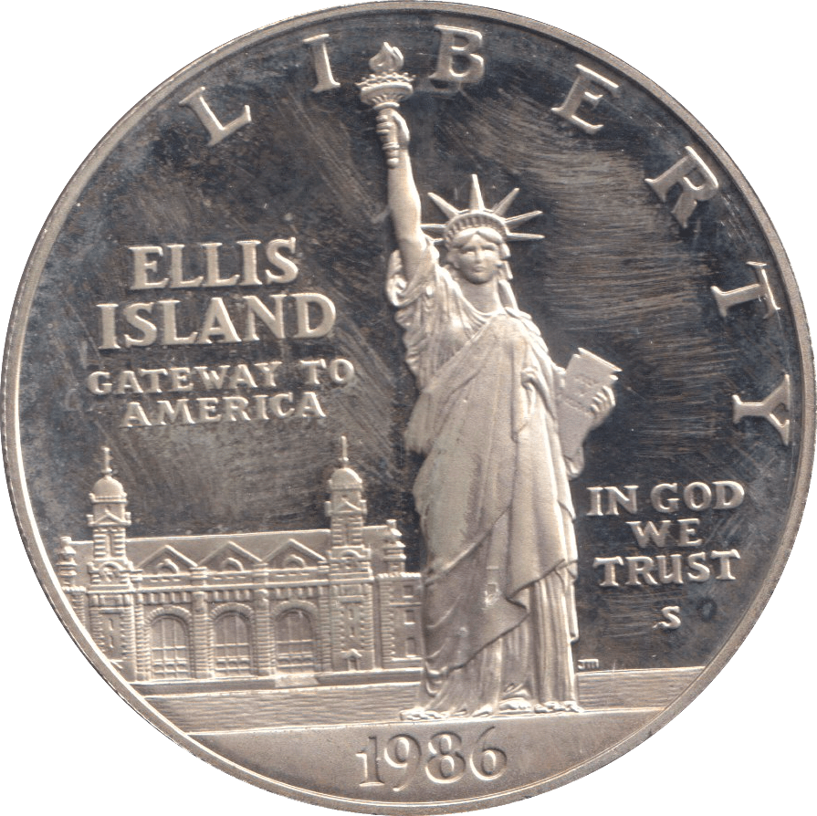 1986 SILVER PROOF ONE DOLLAR USA - SILVER WORLD COINS - Cambridgeshire Coins