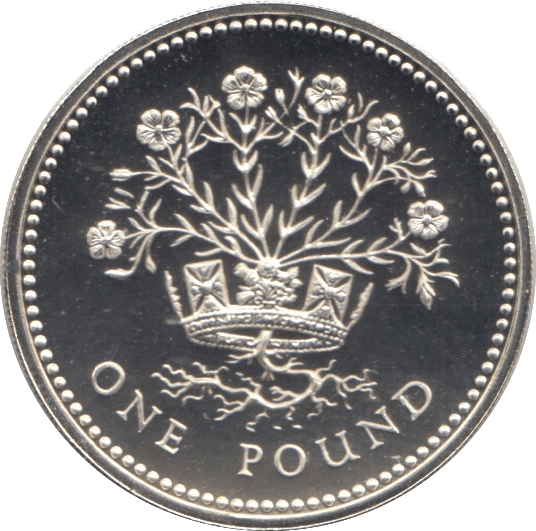 1986 SILVER PROOF ONE POUND £1 IRELAND FLAX - SILVER WORLD COINS - Cambridgeshire Coins
