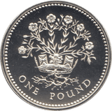 1986 SILVER PROOF ONE POUND £1 IRELAND FLAX - SILVER WORLD COINS - Cambridgeshire Coins