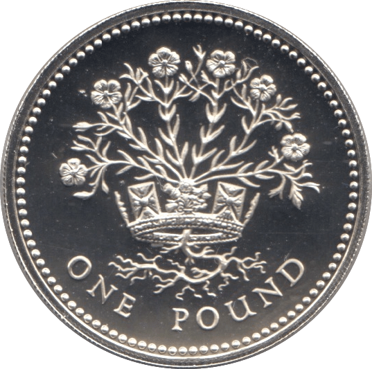 1986 SILVER PROOF ONE POUND £1 IRELAND FLAX - SILVER WORLD COINS - Cambridgeshire Coins