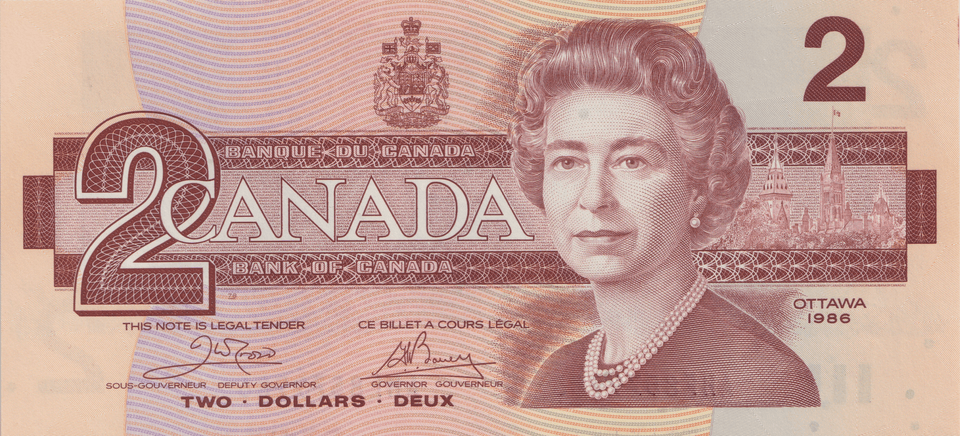 1986 TWO DOLLARS CANADA BANKNOTE REF-1780 - WORLD BANKNOTES - Cambridgeshire Coins