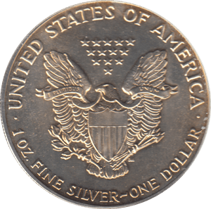 1987 AMERICAN EAGLE SILVER DOLLAR 1 OZ FINE SILVER USA - SILVER WORLD COINS - Cambridgeshire Coins