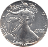 1987 AMERICAN EAGLE SILVER DOLLAR 1 OZ FINE SILVER USA - SILVER WORLD COINS - Cambridgeshire Coins