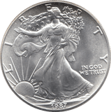 1987 AMERICAN EAGLE SILVER DOLLAR 1 OZ FINE SILVER - WORLD COINS - Cambridgeshire Coins