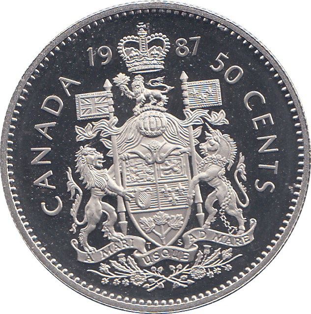1987 CANADA PROOF 50 CENT - WORLD COINS - Cambridgeshire Coins