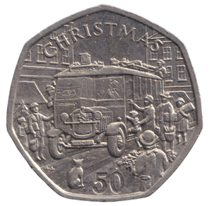 1987 CHRISTMAS 50P ISLE OF MAN - 50P CHRISTMAS COIN - Cambridgeshire Coins