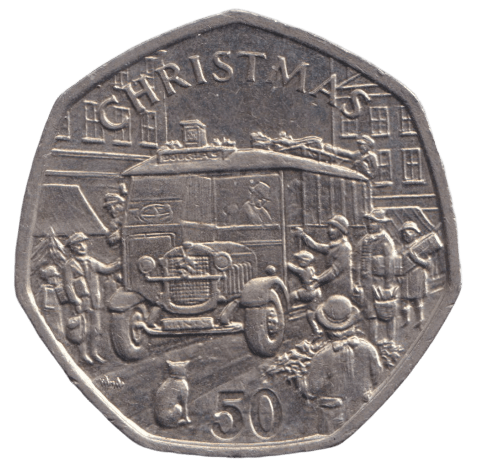 1987 CHRISTMAS 50P ISLE OF MAN - 50P CHRISTMAS COIN - Cambridgeshire Coins